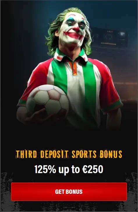 Jokery Sports Deposit Bonus 125% up to €250